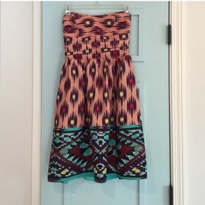 Miss me womens dress small pink turquoise